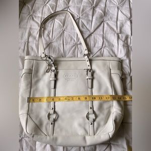 Coach leather white tote bag